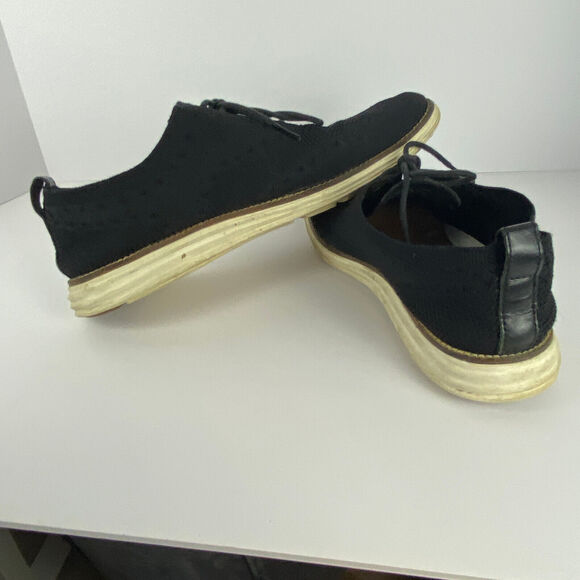 Cole Haan Shoes Sz 9.5 Original Grand Knit Wingtip II Black Ivory Oxfords C27959